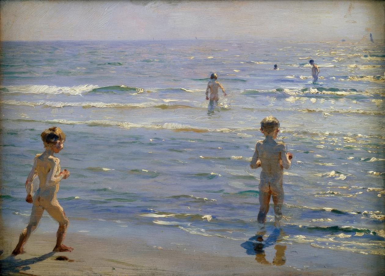 Meninos banhistas. Sol. Skagen de Peder Severin Krøyer