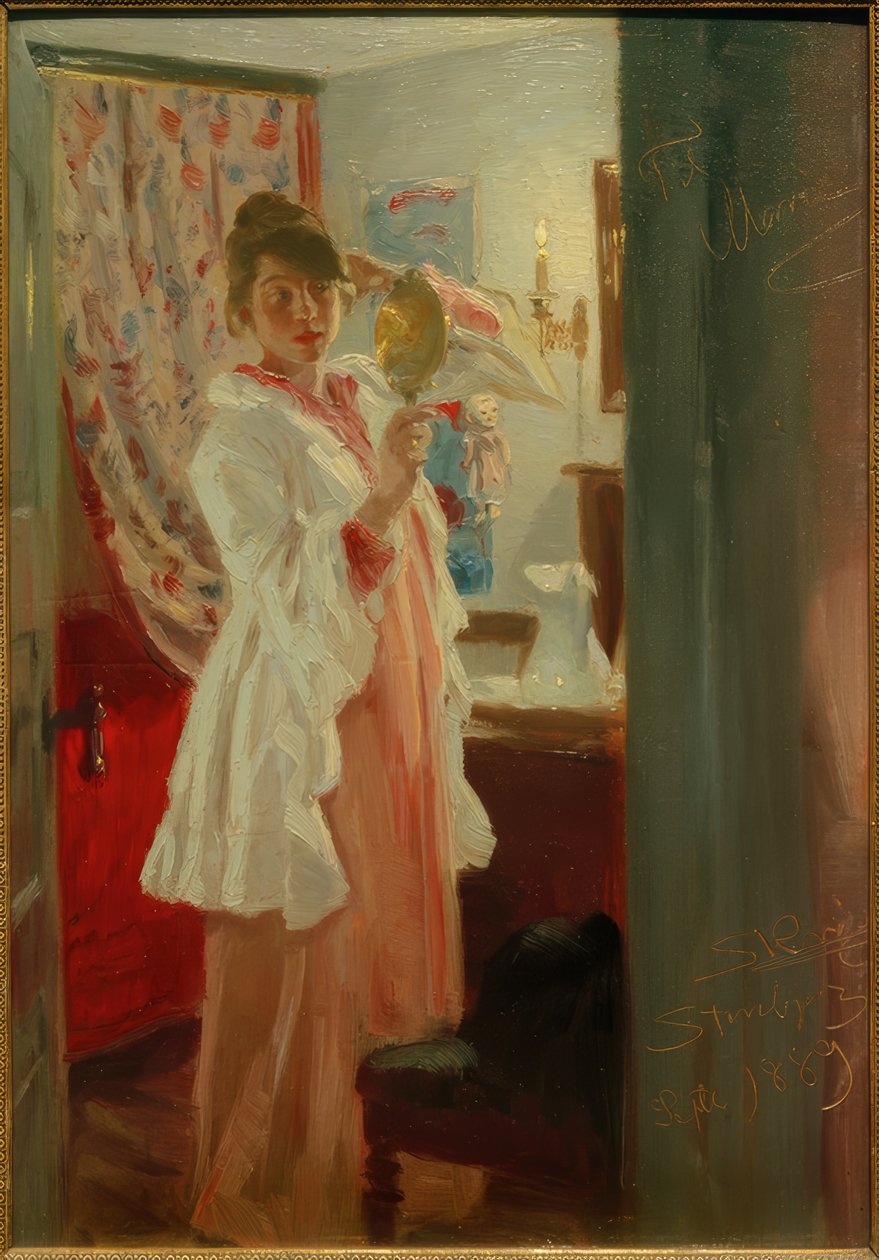 Interior. A esposa do artista de Peder Severin Krøyer