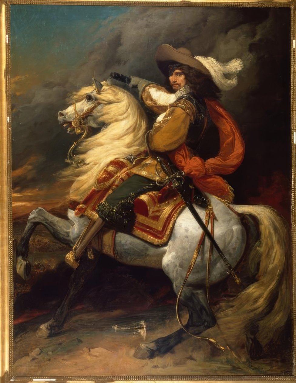 Josias Rantzau, retrato de cavalo - pintura v. Kroeyer para Alaux de Peder Severin Krøyer
