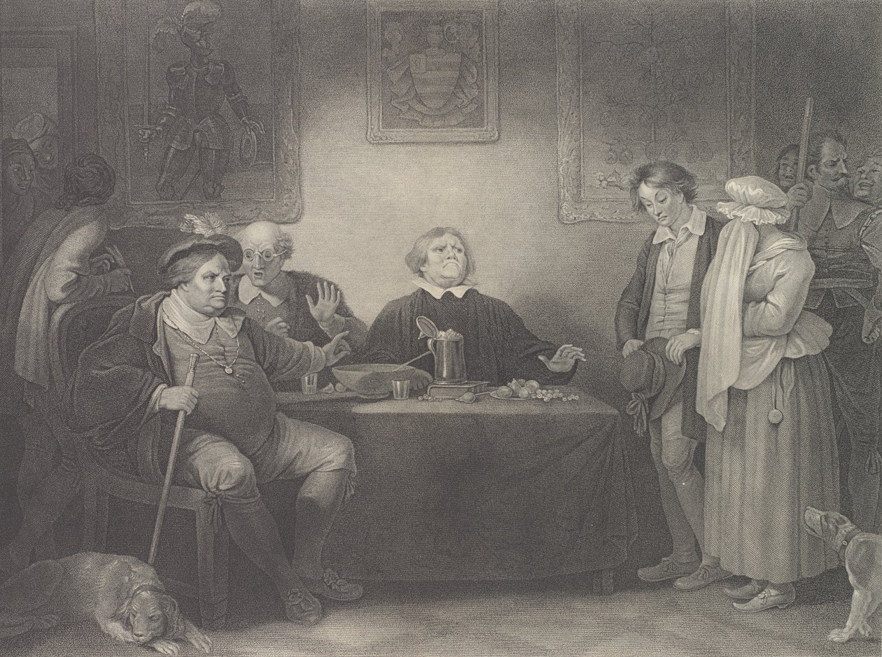 The Seven Ages, Fifth Age: The Justice Shakespeare, As You..., publicado pela primeira vez em 1801, reeditado em 1852. de Peter Simon