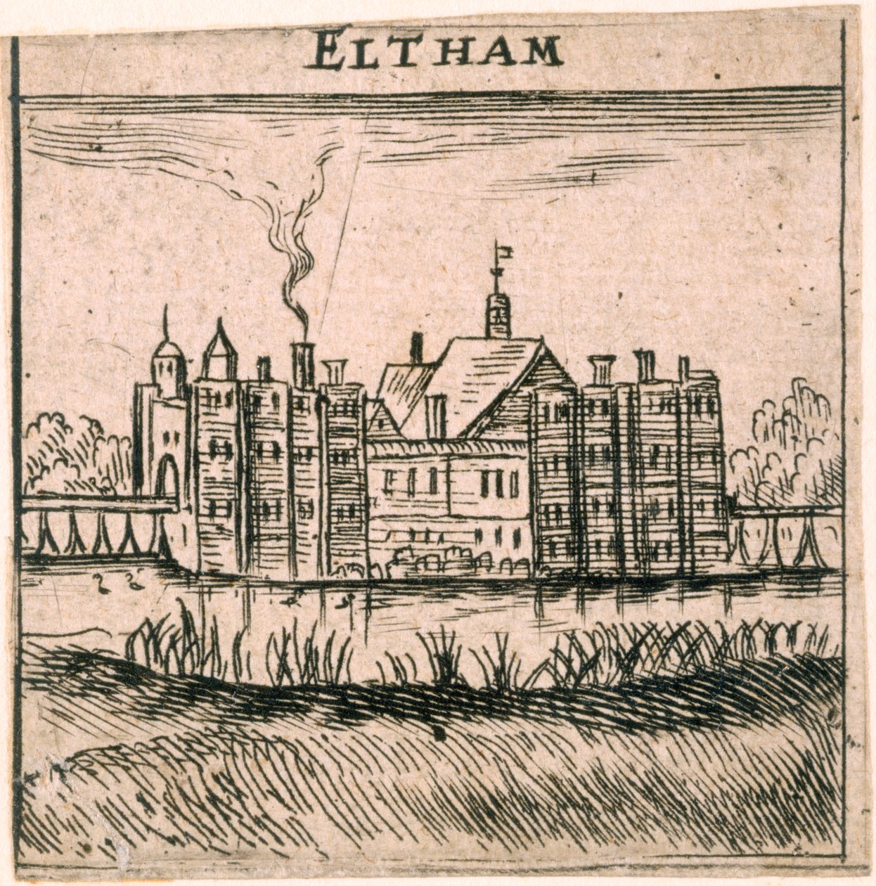 Palácio de Eltham, Londres, c1653 de Peter Stent