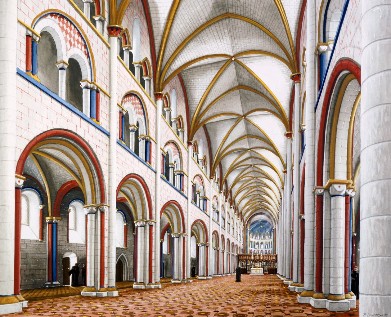 A Nave na Abadia de Santo Agostinho, século 7-16, c1990-2010 de Peter Urmston