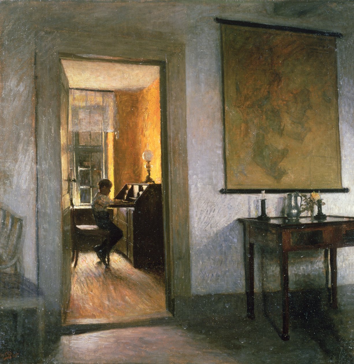 Menino, estudar de Peter Vilhelm Ilsted