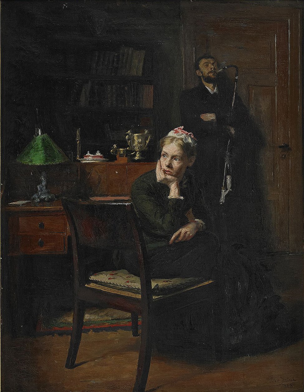 Cena de família em um interior, 1885 de Peter Vilhelm Ilsted