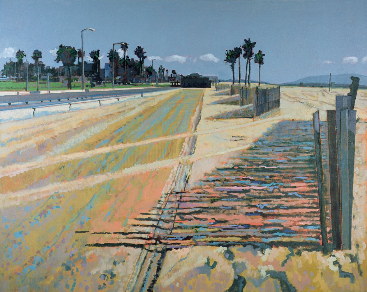 Cerca na praia, Santa Mónica, EUA, 2002 (óleo sobre linho) de Peter Wilson