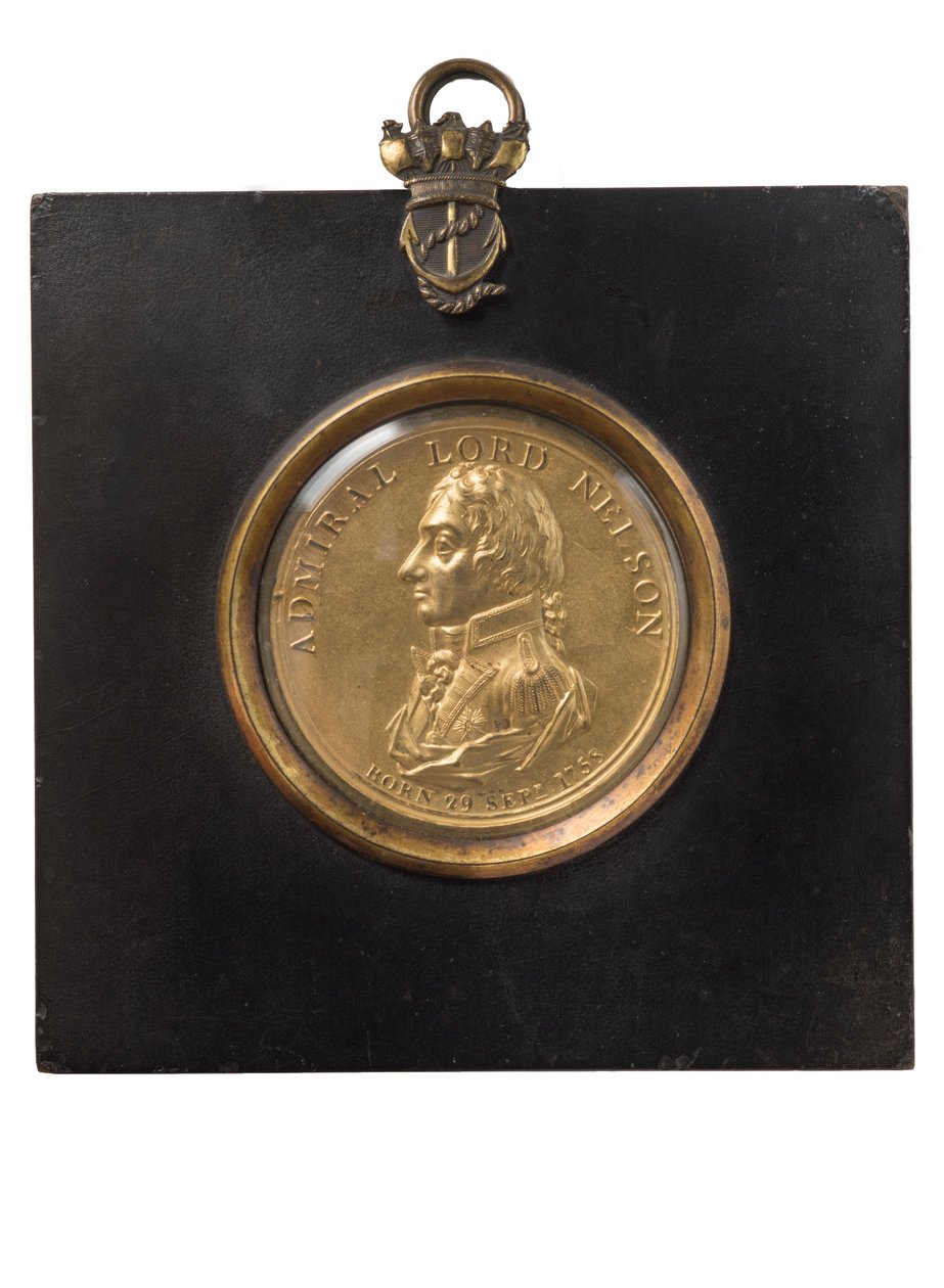 Placa do retrato do almirante Lord Nelson, c.1805 (bronze dourado) de Peter Wyon