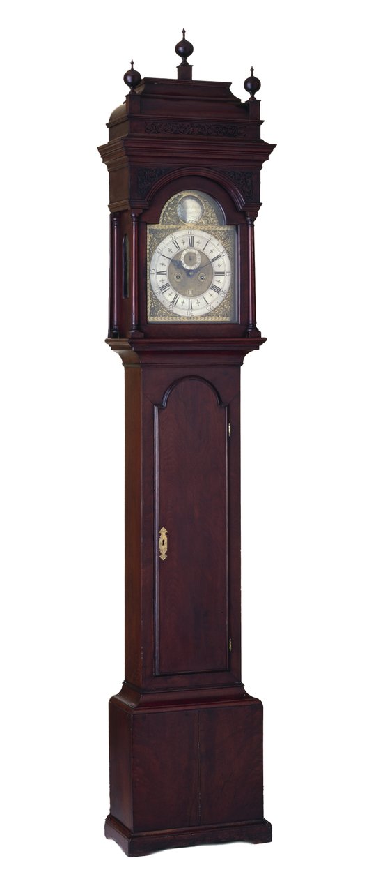 Relógio de Oito Dias, c. 1730-1740 (nogueira preta; pinho amarelo do sul, pinho branco oriental e cedro branco do Atlântico) de Peter and Head John Stretch