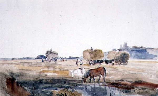 Um Lincoln Hayfield (aguarela sobre papel) de Peter de Wint