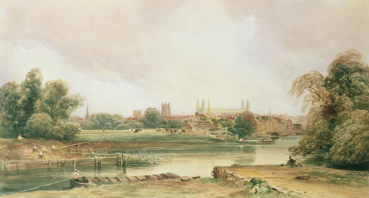 Cambridge (lápis e aguarela sobre papel) de Peter de Wint