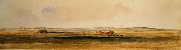 Colheita nos Lincolnshire Wolds (aguarela sobre papel) de Peter de Wint
