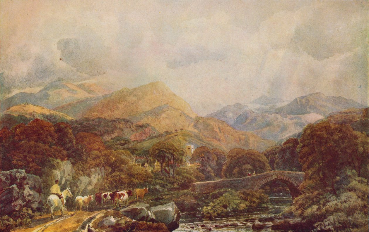 Paisagem montanhosa, século c19 de Peter de Wint