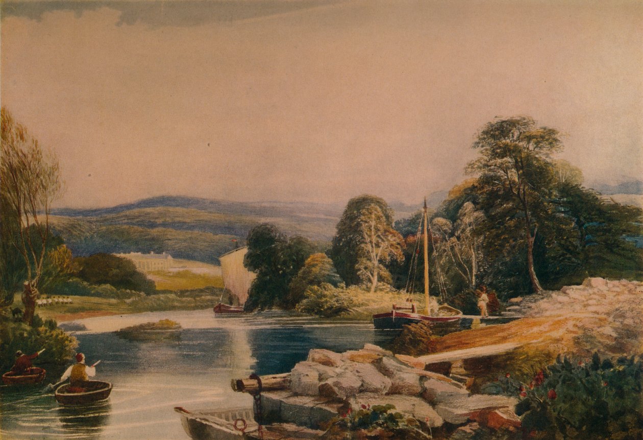 No Teify, Cardiganshire, século 19, 1935 de Peter de Wint