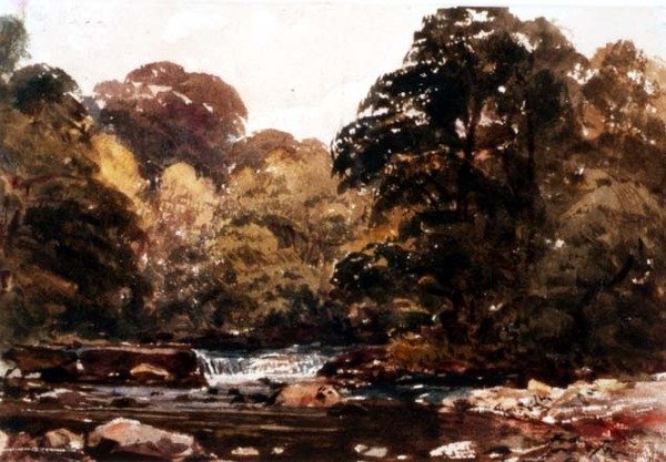 Riverscape (aquarela) de Peter de Wint