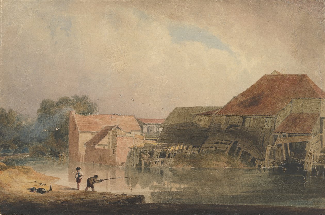 Riverside Scene Old Mill, 1805-10 . de Peter de Wint