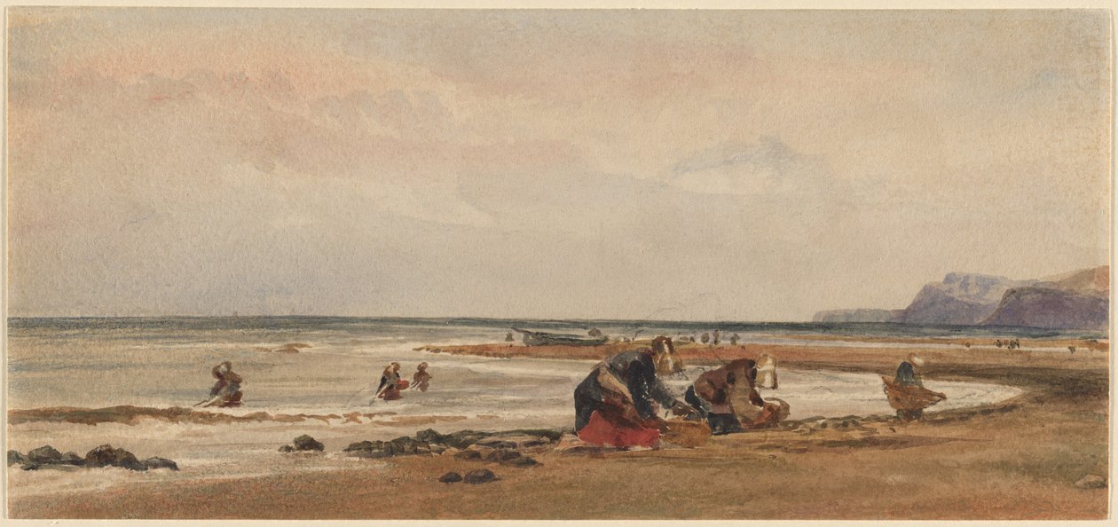 Colhedores de algas na costa de Redcar, Yorkshire de Peter de Wint