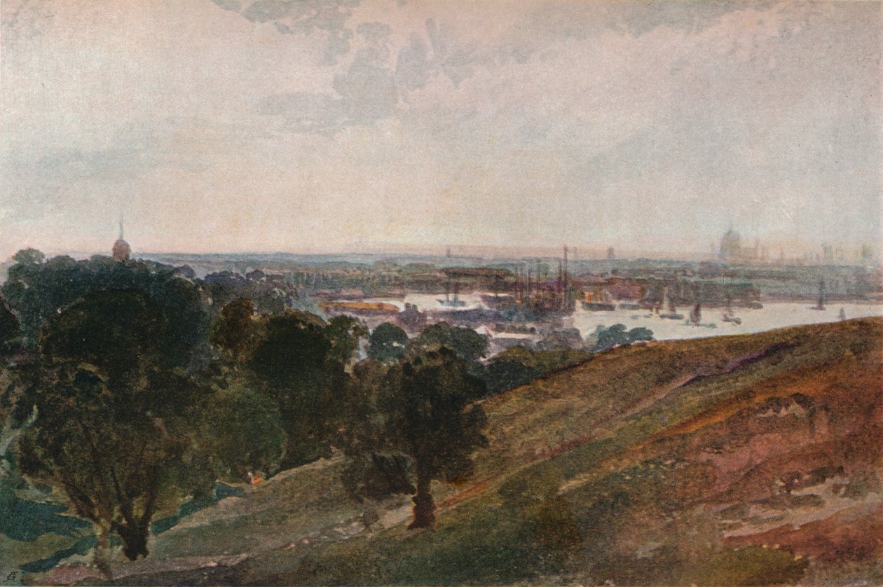 O Tamisa de Greenwich Hill, c1820 de Peter de Wint