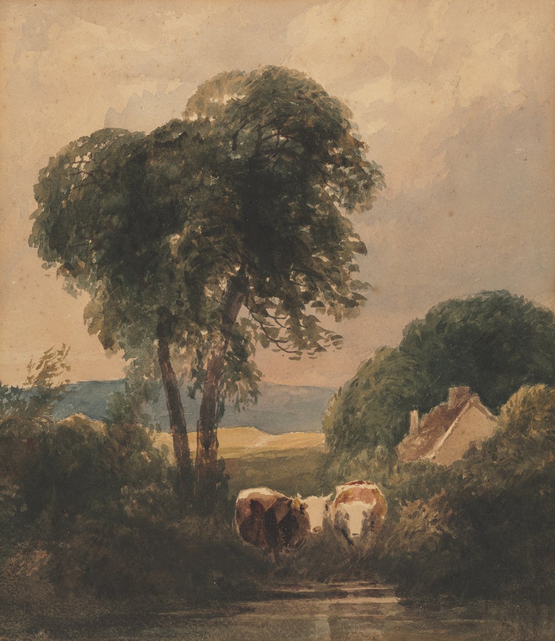 Paisagem galesa com gado de Peter de Wint