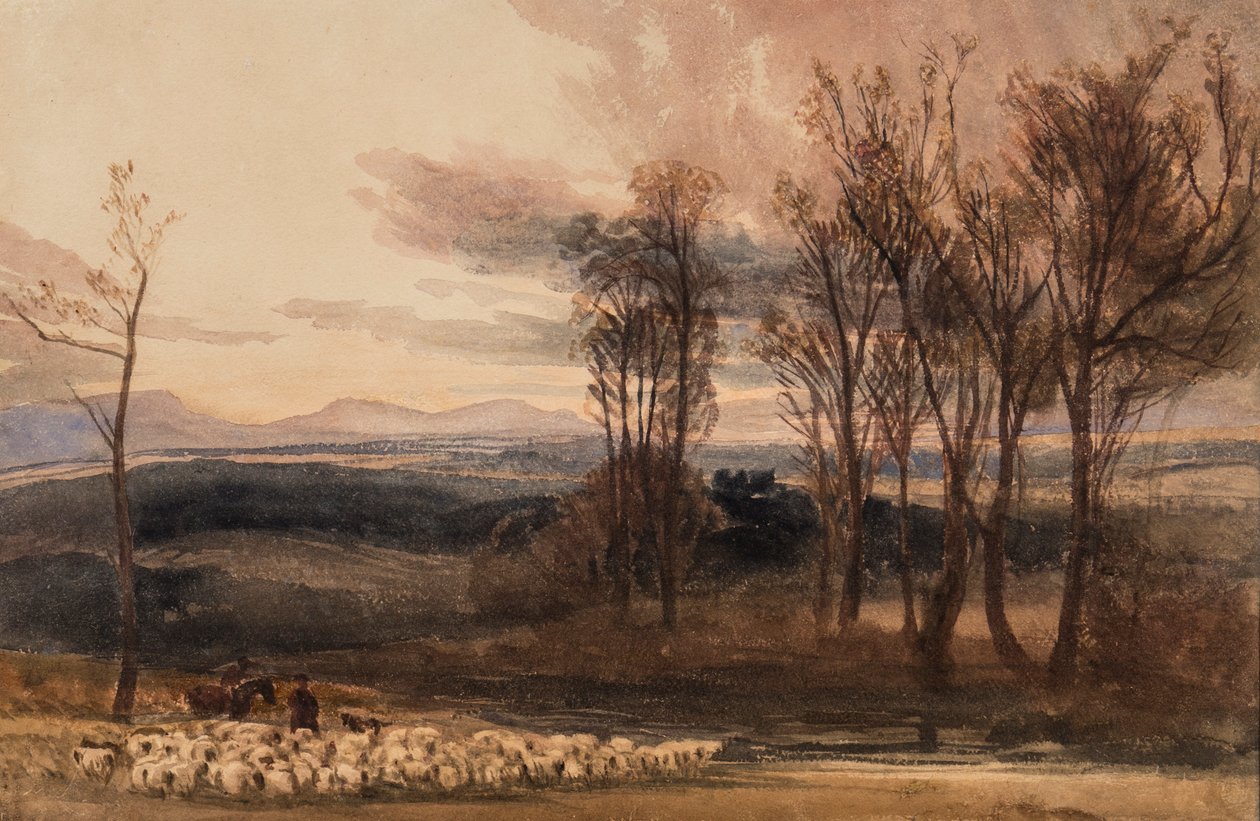 Winters Dusk, c.1830 (wc no papel) de Peter de Wint