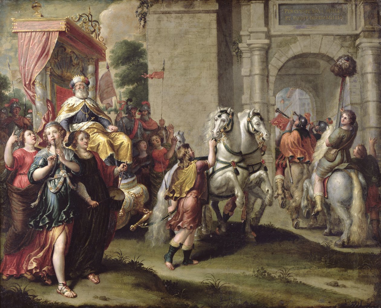 O triunfo de Davi, c.1690 de Peter van Lint
