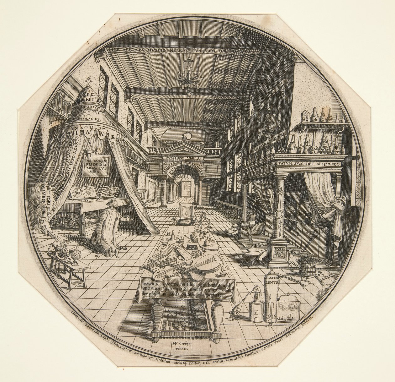 Heinrich Khunrath, alquimista de Leipzig, em sua biblioteca de Peter van der Doort