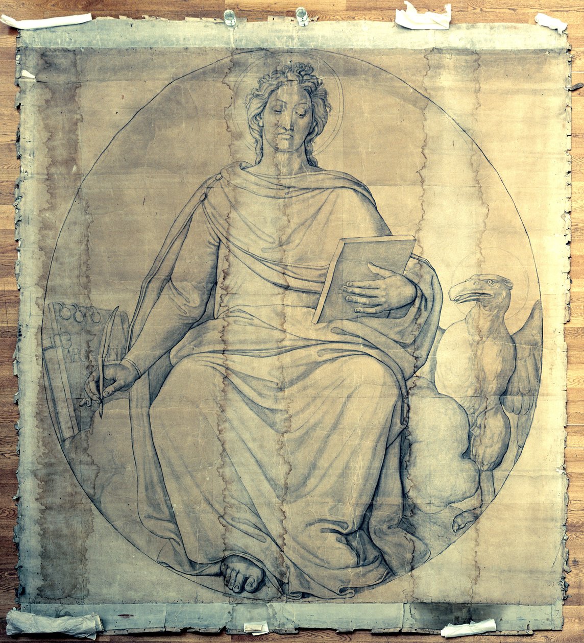 São João Evangelista. Cartão para os frescos da igreja de São Luís em Munique de Peter von Cornelius