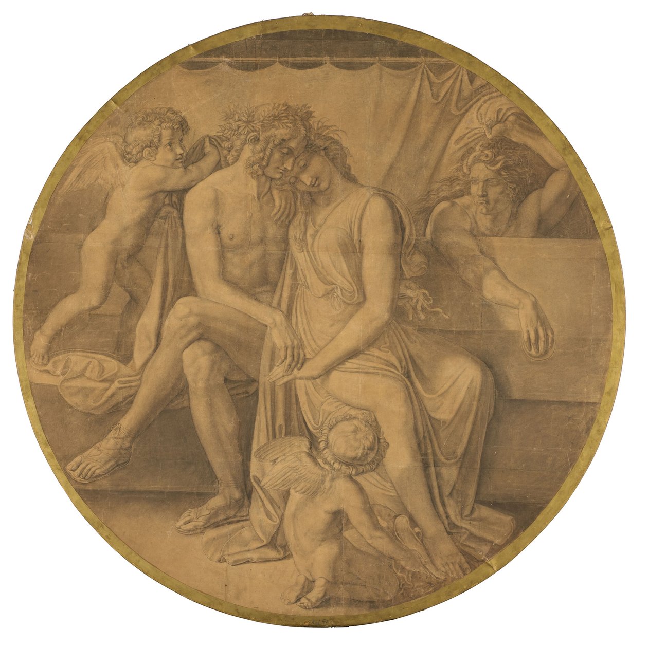 O casamento de Peleu e Tétis. Cartão para as pinturas do tecto da Gliptoteca de Munique de Peter von Cornelius