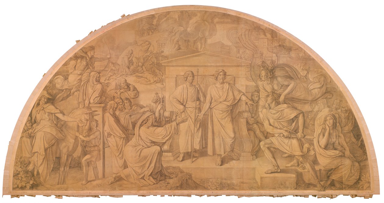A assembleia dos gregos e a ira de Aquiles de Peter von Cornelius