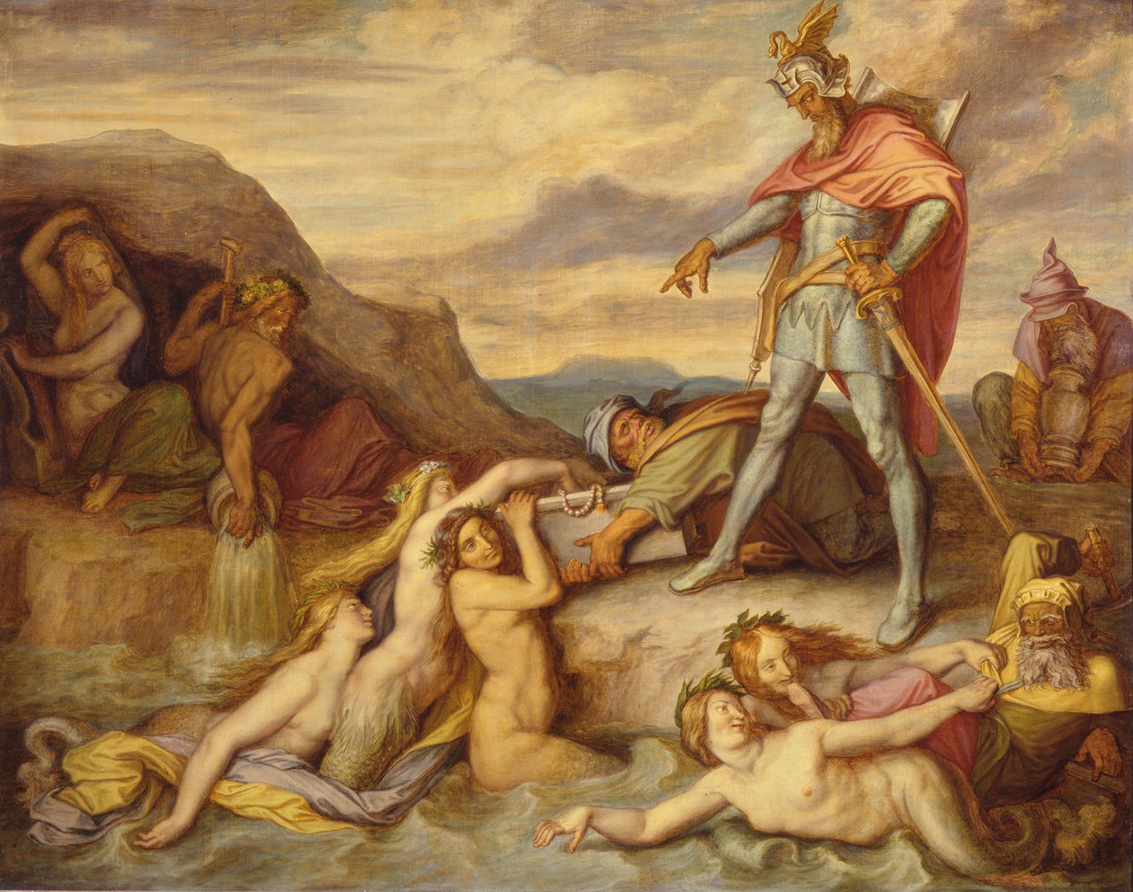 Hagen afunda o tesouro dos Nibelungos de Peter von Cornelius