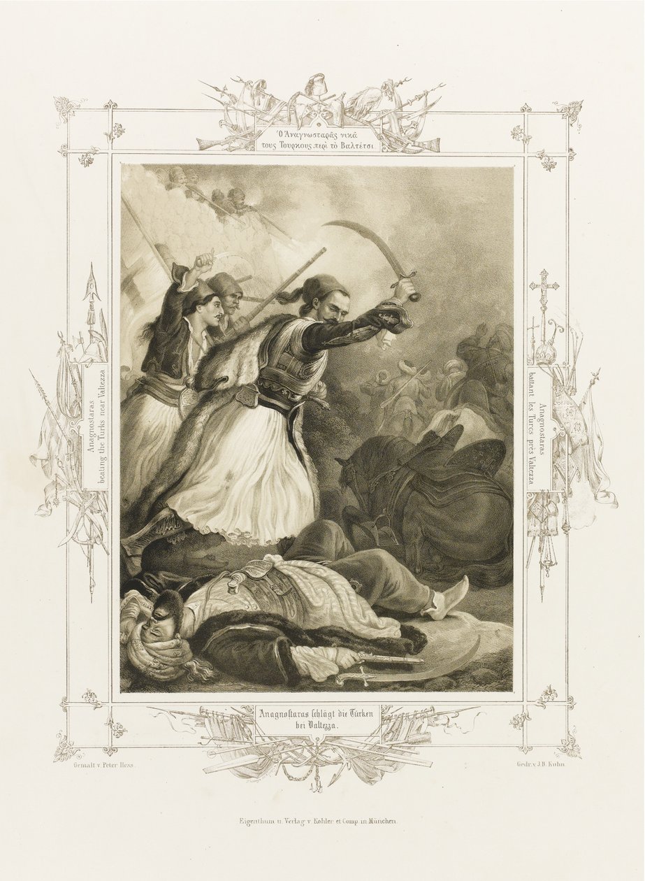 Christos Anagnostaras Do Álbum de Heroísmo Grego, ca 1835 de Peter von Hess