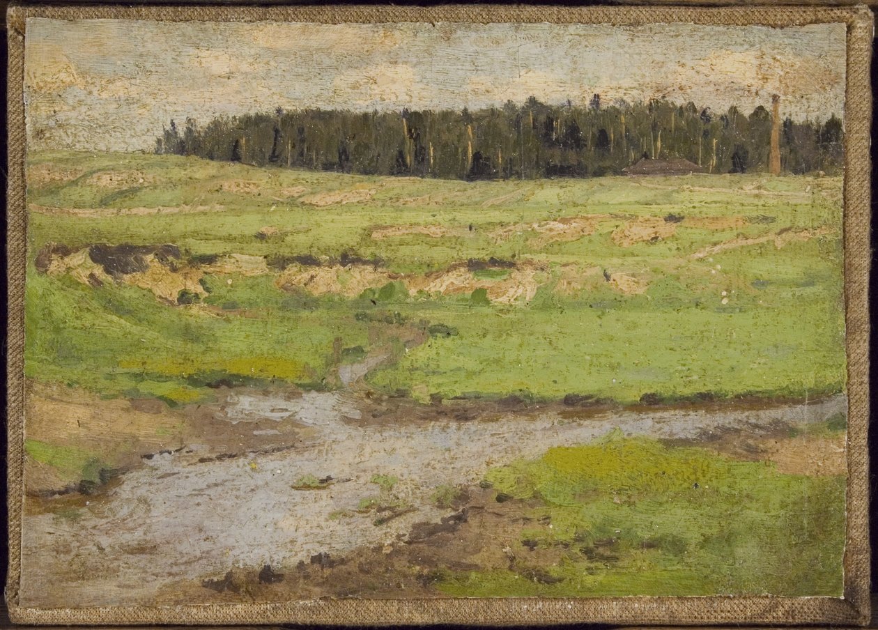 Paisagem no Verão (óleo sobre tela) de Petr Ivanovic Petrovichev
