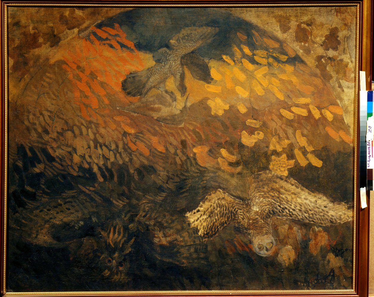 "La nuit" (A noite) Peinture de Pyotr Savvich Utkin (1877-1934) Tempera sobre tela 1904 Dim 103x124 cm Coleção Privada de Petr Savvic Utkin