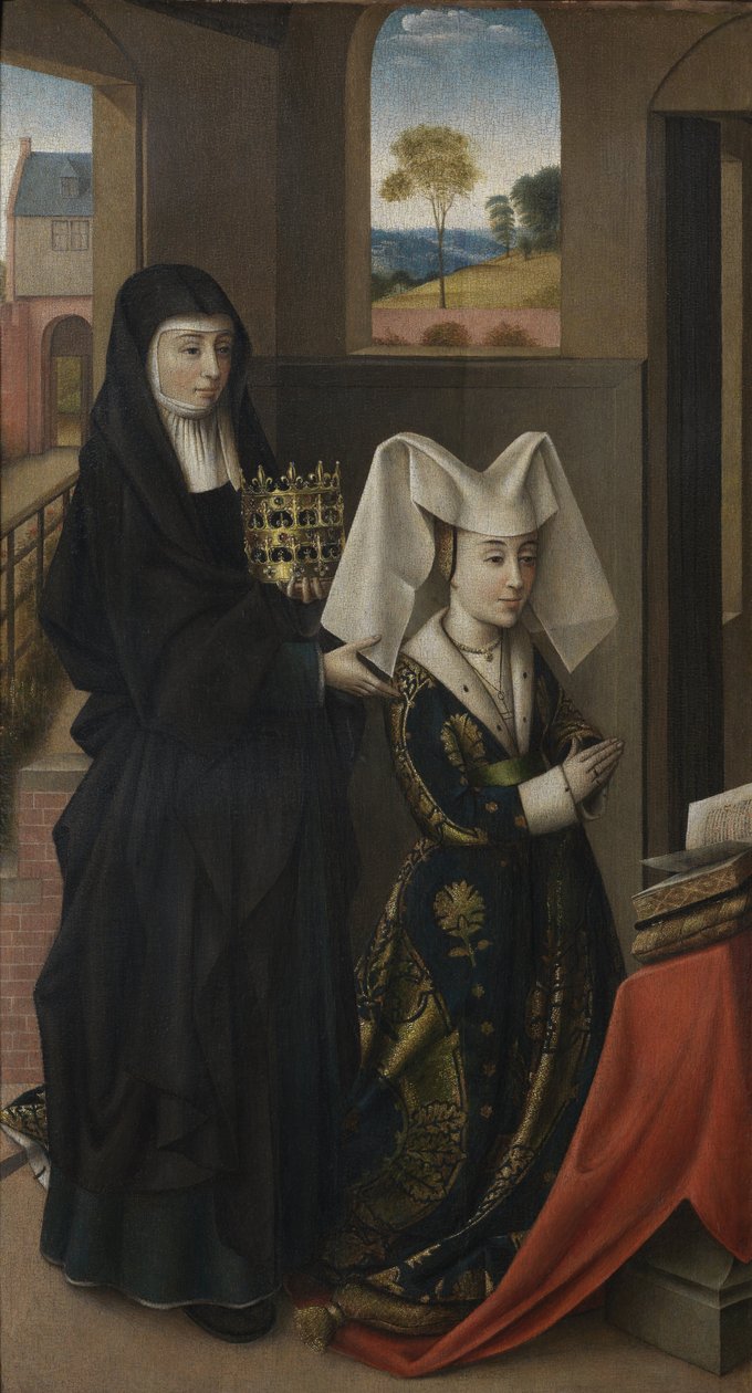Isabel de Portugal com Santa Isabel de Petrus Christus