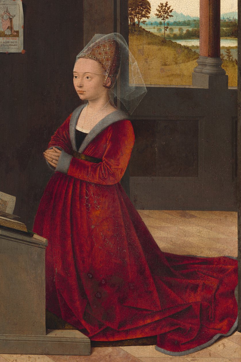 Ajoelhar doador (detalhe) de Petrus Christus