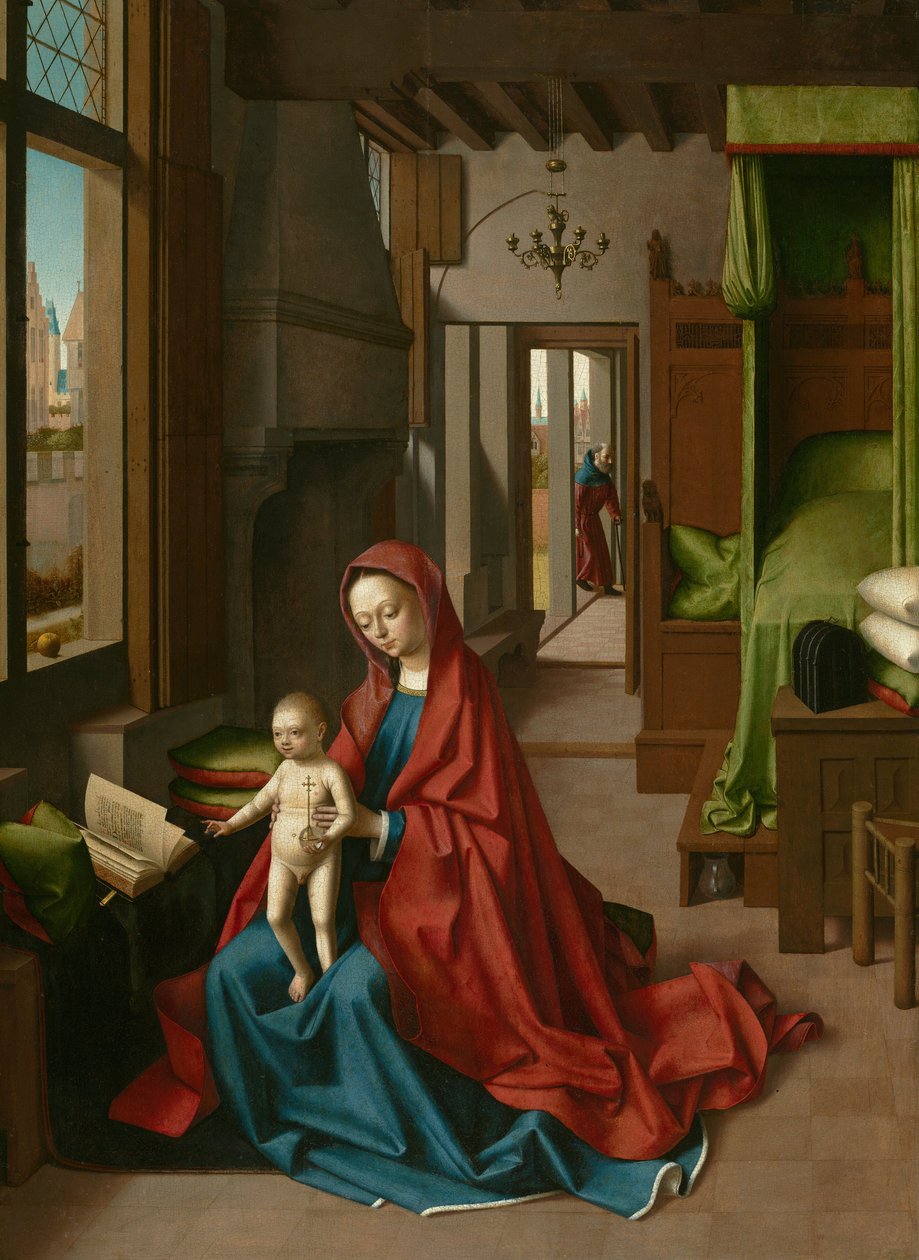 Virgem e criança em um interior doméstico de Petrus Christus