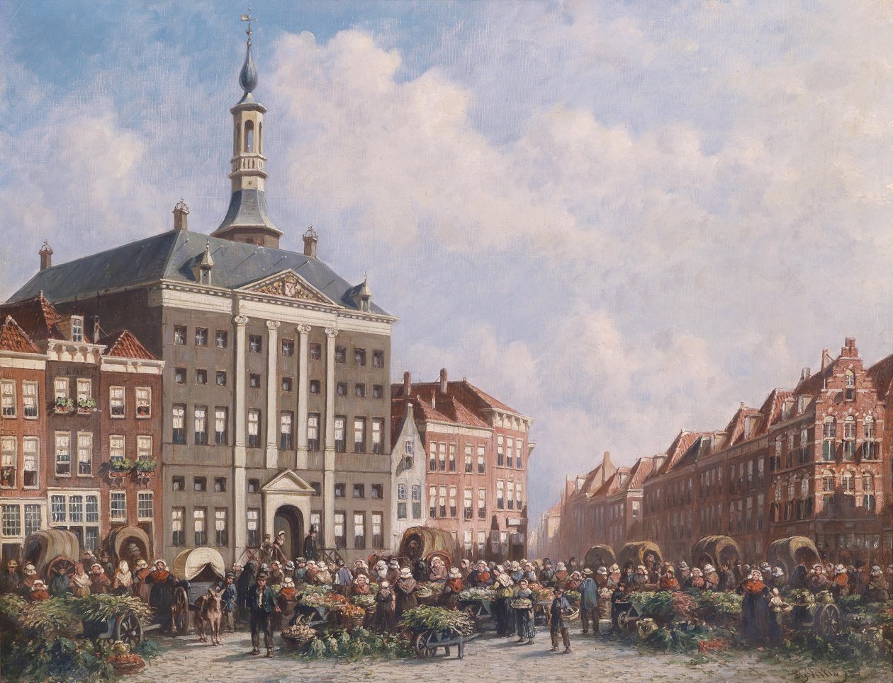Vista do mercado em &39;s-Hertogenbosch de Petrus Gerardus Vertin