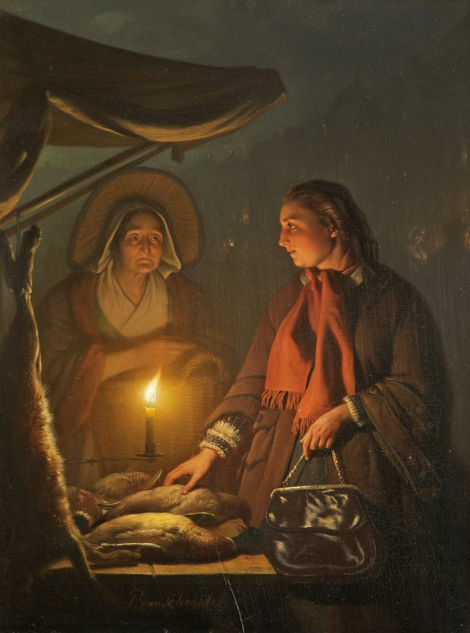 A barraca das aves domésticas, c.1845-55 de Petrus van Schendel