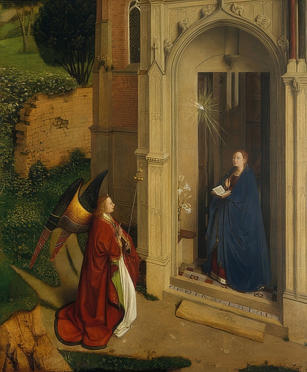 A Anunciação. Por volta de 1450 de Petrus Christus