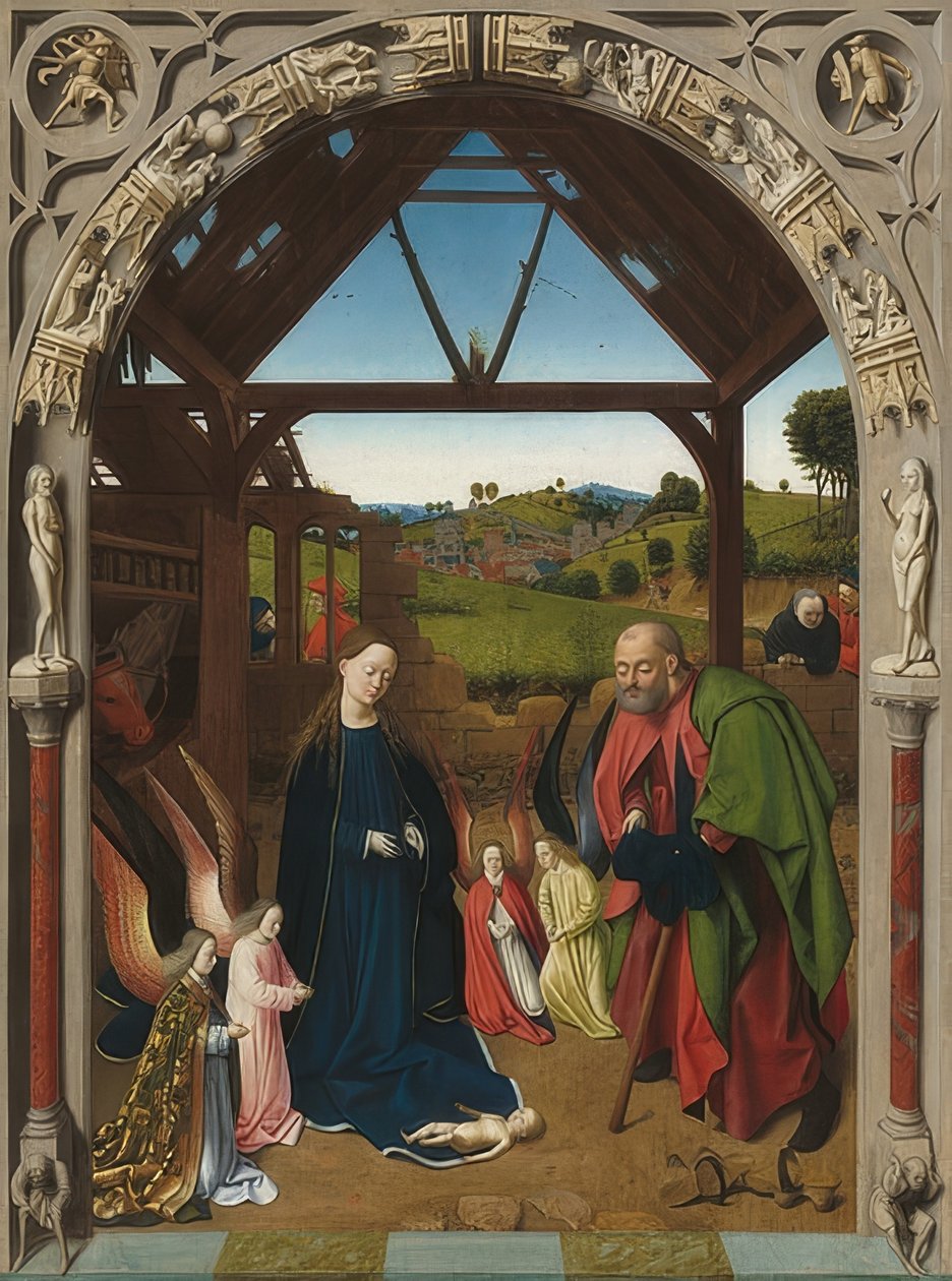 Natividade. Por volta de 1450 de Petrus Christus