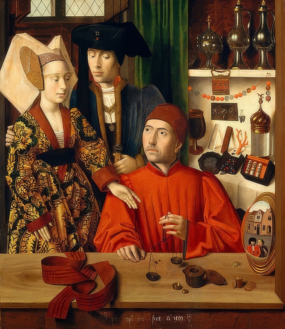 Ourives em sua loja. 1449 de Petrus Christus