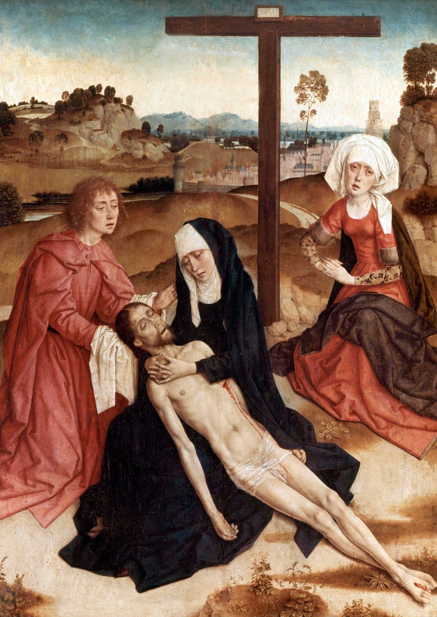Lamentação Sobre o Cristo Morto, c.1444 (óleo sobre painel) de Petrus Christus