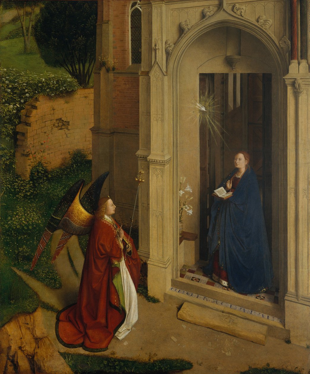 A Anunciação, c.1450 (óleo sobre madeira) de Petrus Christus