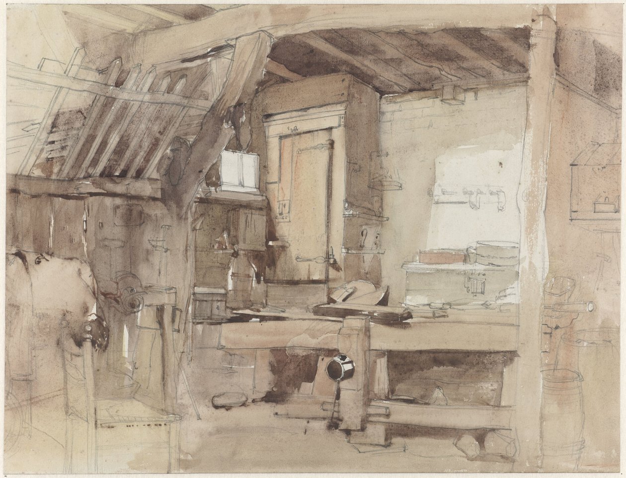 Canto da oficina de carpintaria da Casa Klingelbeek em Oosterbeek de Petrus Franciscus Greive
