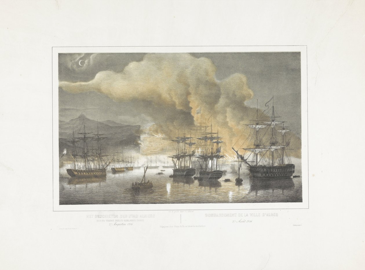 Bombardeamento de Argel, 1816
Descasque da cidade de Argel por um esquadrão anglo-holandês combinado 27 de Agosto de 1816 / Bombardement de la ville d