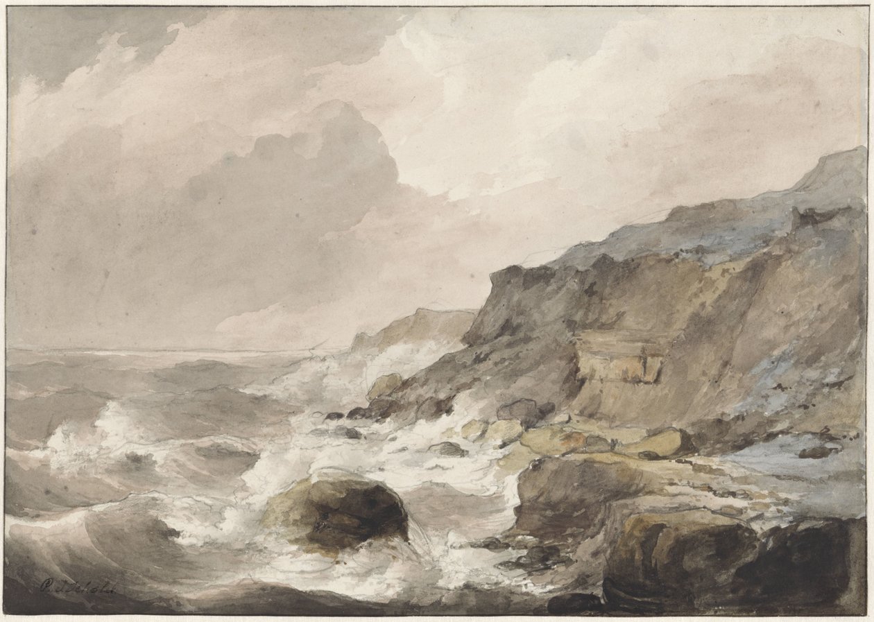 Costa rochosa em Boulogne sur Mer de Petrus Johannes Schotel