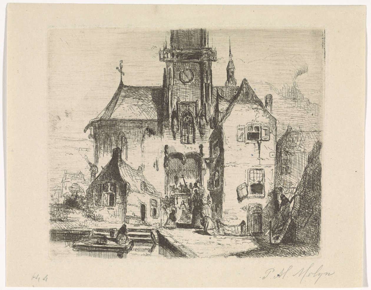 Procissão na porta de uma igreja de Petrus Marius Molijn