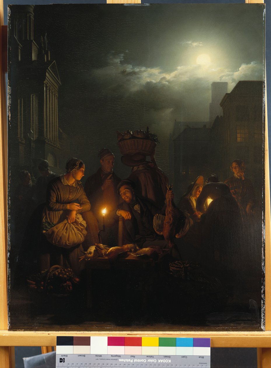 Mercado Noturno em Antuérpia de Petrus van Schendel