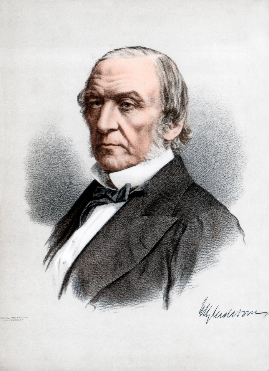 William Ewart Gladstone, estadista do Partido Liberal Britânico e primeiro-ministro, c1890. de Petter and Galpin Cassell