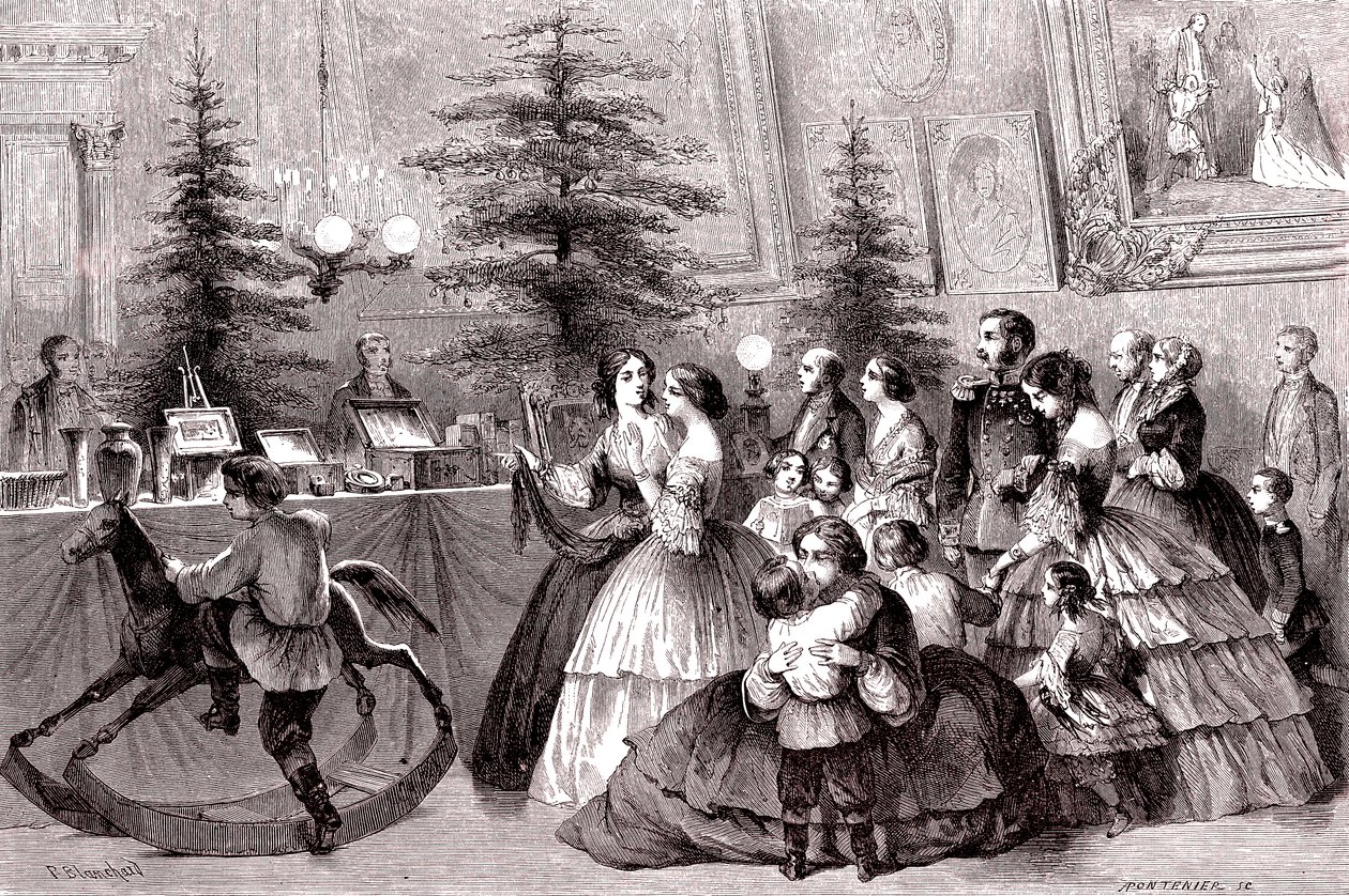 Natal em São Petersburgo, Rússia. 1861 (gravura) de Pharamond Blanchard