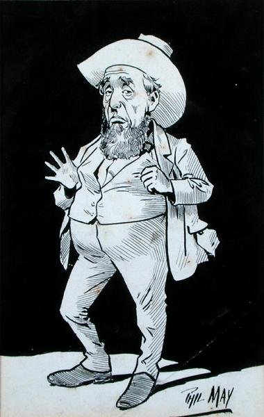 Cowboy (tinta sobre papel) de Phil May