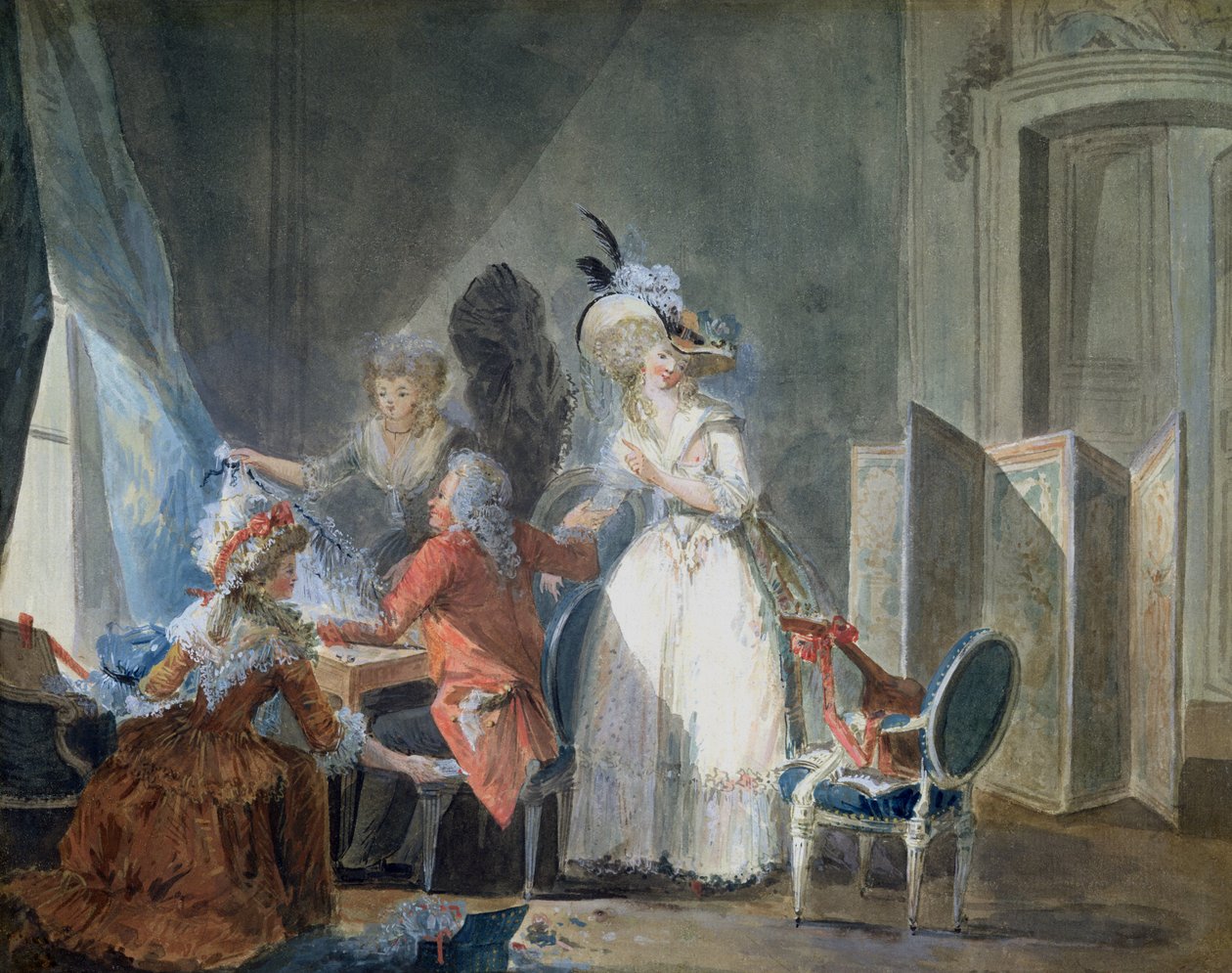O vendedor de moda de Philibert Louis Debucourt